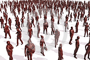 3d large group of people