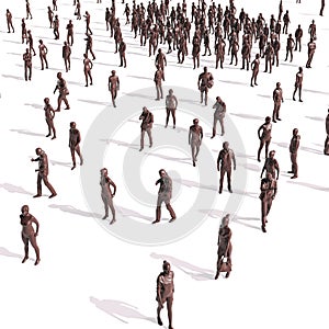 3d large group of people