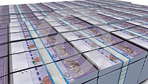 3D Large Stack of 100 Malaysia Ringgit Banknote