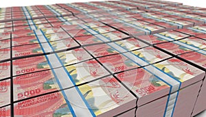 3D Large Stack of Madagascar 5000 Ariary Banknote