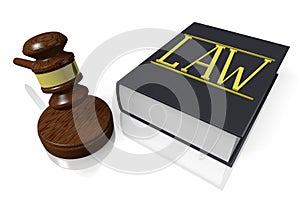 3D law book/ justice/ code concept
