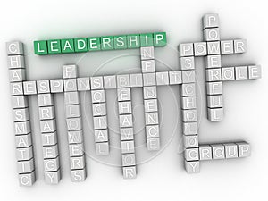 3d Leadership Concept word cloud