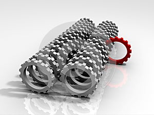 3D Leading Red Gear