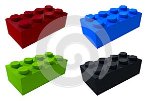 3D lego blocks isolated