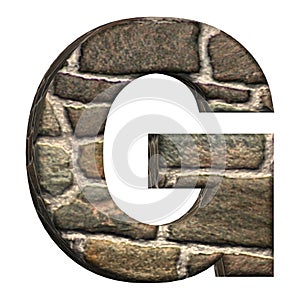 3D Letter G Made of Stones and Concrete