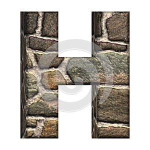 3D Letter H Made of Stones and Concrete