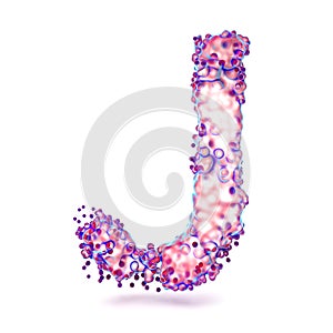3D Letter J with abstract biological texture