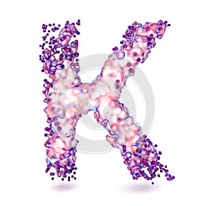 3D Letter K with abstract biological texture