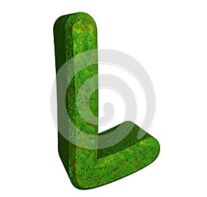 3d letter L in green grass