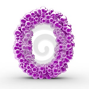 3D Letter O with abstract biological texture