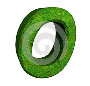 3d letter O in green grass