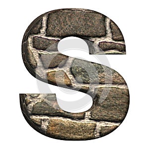 3D Letter S Made of Stones and Concrete