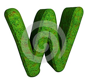 3d letter W in green grass