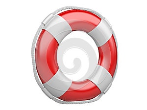 3d life buoy over white