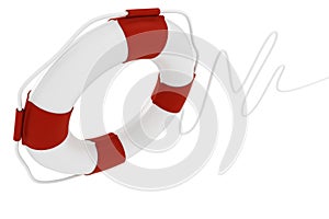 3d life buoy on white background