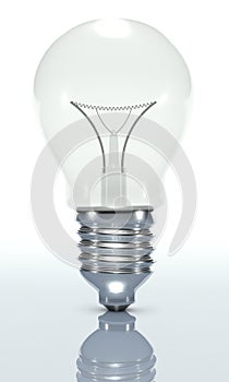 3D light bulb, isolated white