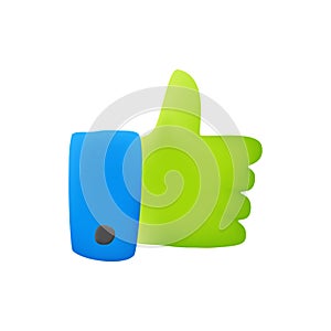 3d Like vector icon. Concept for love and thumb up. Social network like icon