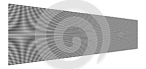 3d lines. Straight parallel stripes in perspective. Strips, streaks vanish, diminish. Horizon oblique, diagonal lines