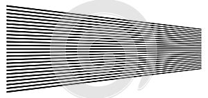 3d lines. Straight parallel stripes in perspective. Strips, streaks vanish, diminish. Horizon oblique, diagonal lines