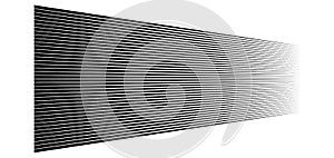 3d lines. Straight parallel stripes in perspective. Strips, streaks vanish, diminish. Horizon oblique, diagonal lines