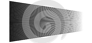 3d lines. Straight parallel stripes in perspective. Strips, streaks vanish, diminish. Horizon oblique, diagonal lines