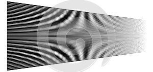 3d lines. Straight parallel stripes in perspective. Strips, streaks vanish, diminish. Horizon oblique, diagonal lines