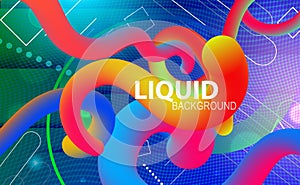 3D Liquid color background design. Fluid gradient colorful shapes composition. Futuristic motion design concept posters.Creative