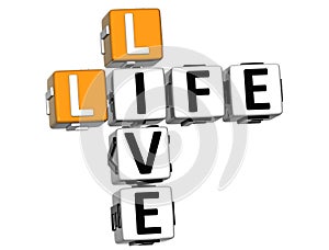 3D Live Life Crossword text