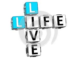 3D Live Life Crossword text