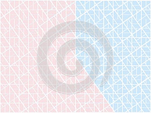 3D lllustration Blue and pink abstract background or texture with geometric lines