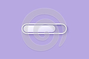 3D loading bar icon on purple background. Project progress data for interface mobile app, website with minimal cartoon concept. 3D