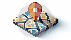 3D Location red pointer online, Search Bar and Pin Isolated. GPS Pointer Marker Icon. GPS and Navigation Symbol. Element