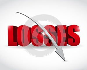 3d losses text illustration design