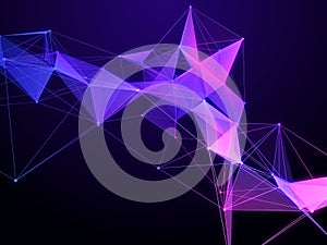 3D low plexus design with connecting lines and dots, network communications