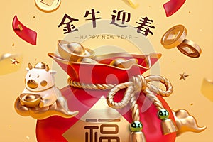 3d lucky bag CNY poster