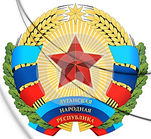 3D Lugansk People`s Republic Coat of Arms.