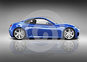 3D Luxury Blue Sports Car