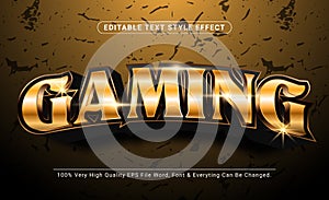 3d luxury Gaming With Golden Color text Style effect, Editable Text Effect