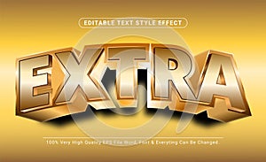 3d Luxury Golden Extra Headline Text Style Effect, Editable Text Effect