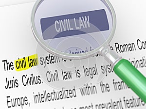 3d magnifier over civil law