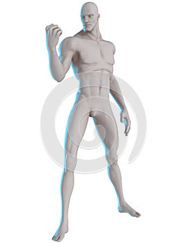 3D Male Hero Pose Reference Determined