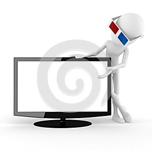 3d man with 3d glasses