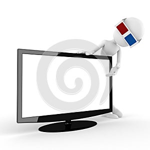 3d man with 3d glasses