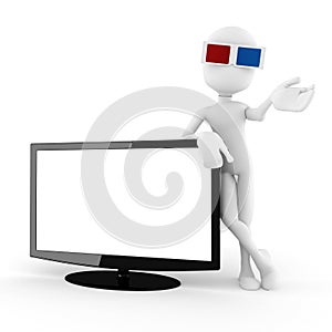 3d man with 3d glasses