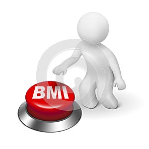 3d man with BMI ( Body Mass Index) button