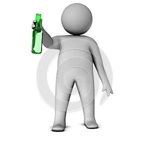 3d man with bottle