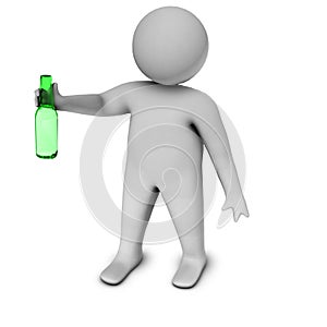 3d man with bottle