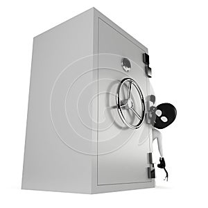 3d man burgler isolated on white