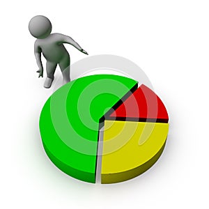 3d man with business chart