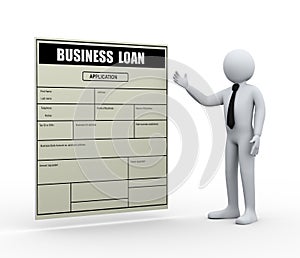 3d man and business loan application